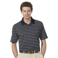 thumbnail image 1 of Monterey Club Men's Lisle Feeder Stripe Texture Golf Polo Shirt #1642, 1 of 2