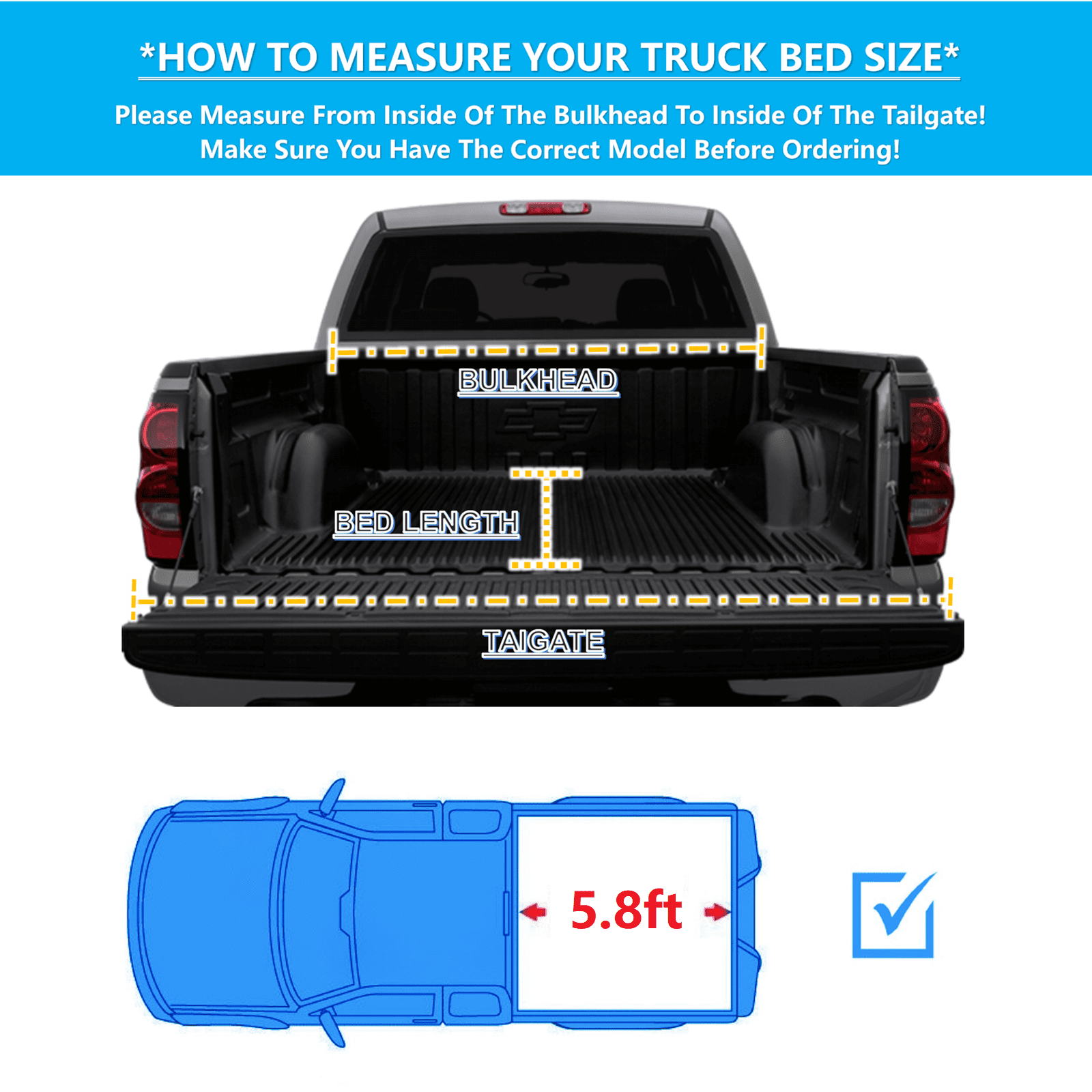 Mamoru Soft Roll Up 5.8ft Truck Bed Cover Compatible for 2007-2025 Chevrolet Silverado / GMC Sierra 1500 Vinyl Tonneau Cover | Fleetside