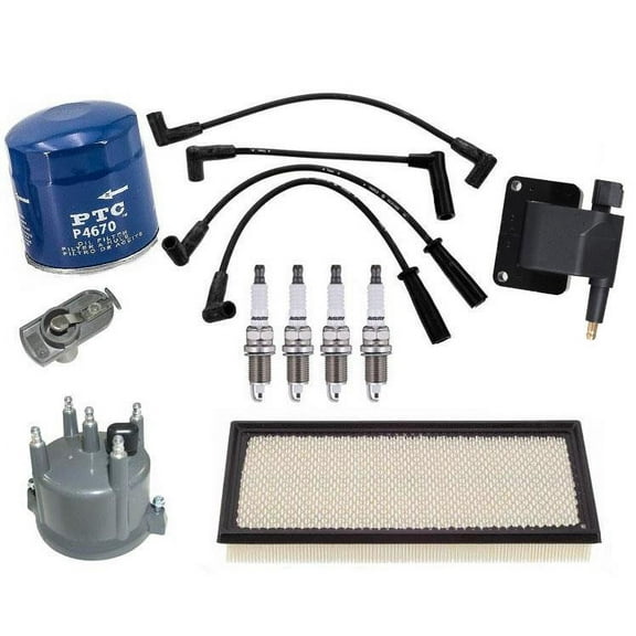 10PC Tune-Up Kit Wires Coils Spark Plugs Filter for Jeep Wrangler 2.5L 1998-2002