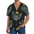 thumbnail image 3 of Sigee Faces Of The Cat Print Men's Shirts Casual Button Down Short Sleeve Summer Beach Shirt Hawaiian Vacation Shirts Tee Shirt-Small, 3 of 7