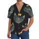 thumbnail image 1 of Balery Faces Of The Cat Camisa Casual de Manga Corta con Botones para Hombre, Texturizada, Estilo Cubano, para Playa, Verano-Small, 1 of 5