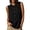 Black, variant on Homenesgenics Tank Tops for Women under $5 Summer Solid-Color Button-Down Cotton-Linen Sleeveless Round-Neck T-Shirt White XXL