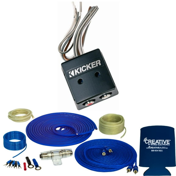 Stinger SS600XS 8GA Copper 600W Complete Amplifier Wiring Kit with Kicker 46KISLOC 2-Channel Line Output Converter