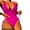 Hot Pink, variant on Sngxgn Swimsuits for Women Print Bathing Suits Strap V Neck Training Tummy Control Swimwear for Summer(Hot Pink,S)