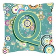 thumbnail image 6 of Carolines Treasures CJ2015-KPW1818 Letter K Circle Circle Teal Initial Alphabet Canvas Fabric Decorative Pillow  18H, 6 of 7