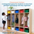 thumbnail image 4 of ECR4Kids 5-Section Coat Locker and 10 Scoop Front Storage Bins, Classroom Furniture, Natural, 4 of 9