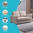 thumbnail image 3 of MUZZ Loveseat Floor Sleeper Sofa Bed,Futon 2-in-1 Pull Out Couch Bed with Cushion for Living Room,Beige, 3 of 7