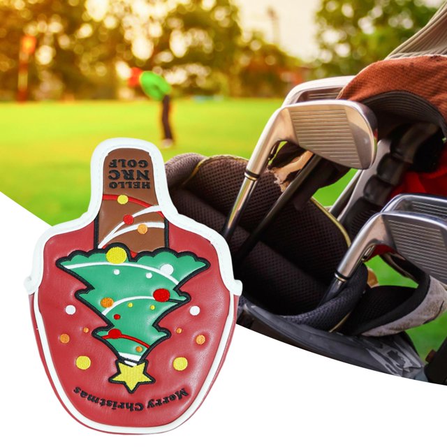 Golf Driver covers for head Headcover Golf Putter Cover Mallet - red 12x12CM