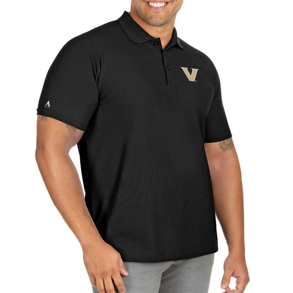 Men's Antigua Black Vanderbilt Commodores Team Big & Tall Legacy Pique Polo