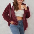 thumbnail image 3 of Womens Full Zip Up Sherpa Hoodie Fuzzy Fleece Jacket Oversized Fluffy Coat with Pockets, 3 of 9