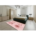 thumbnail image 5 of Ahgly Company Machine Washable Indoor Square Transitional Pastel Red Pink Area Rugs, 5' Square, 5 of 7
