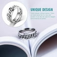 thumbnail image 4 of Fiudx Anillo de Boda Punk para Hombre, de Acero Inoxidable, con Cadena Giratoria de Titanio y Acero., 4 of 4