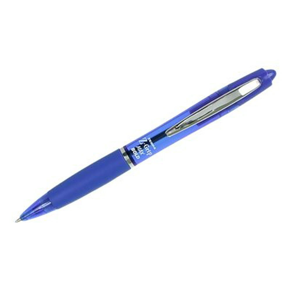 Zebra ZGrip Max Bold Ballpoint pen blue 1.2 mm broad retractable (pack of 12