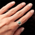 thumbnail image 2 of Geometric Alloy Ring Vintage Turquoise Electroplated Jewelry Geometric Design Fashion Ring Trendy Turquoise Gem, 2 of 4