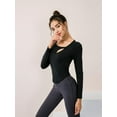 thumbnail image 3 of HOTWINTER Women's Crop Long Sleeves Yoga Tops Workout Tops Sports Shirts, 3 of 5