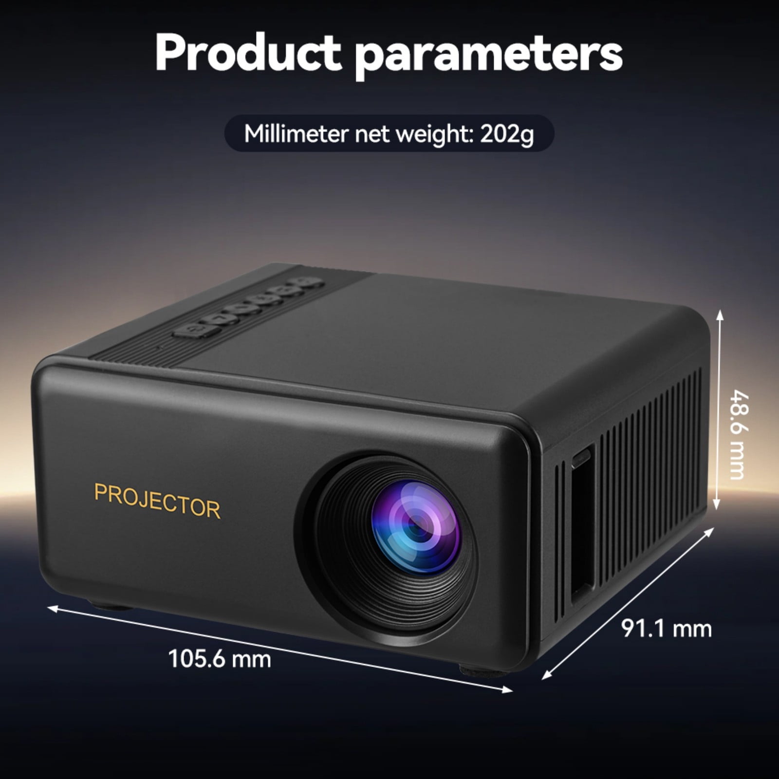 Nkmbld 4K Projector with WiFi and Bluetooth, Portable High-Definition Mini Video Projector Compatible with HDMI/USB/iOS/Android/Windows for Home Entertainment