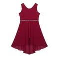 thumbnail image 4 of TiaoBug Princess Dresses for Kids Girls Sparkly Rhinestone Chiffon Dress Birthday Party Casual Dress Burgundy 8, 4 of 7