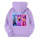 thumbnail image 3 of Moonsky Sudadera con capucha y cordón HUNTRX, estampado de grupo de chicas coreanas, jersey corto, suave y cómodo, top de manga larga para primavera y otoño.,Morado claro,150, 3 of 4