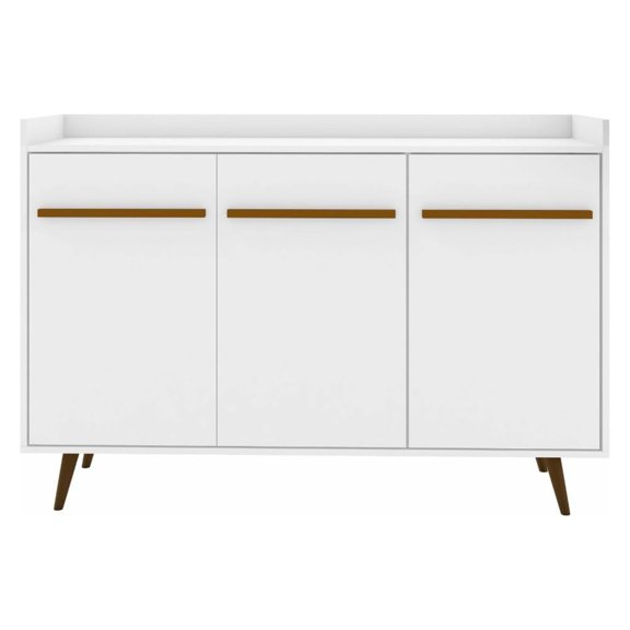 Manhattan Comfort Bradley 4 Shelves Wood Buffet Stand in White