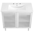 thumbnail image 5 of Calla 36" Perforated Metal Bathroom Vanity in White White, 5 of 11