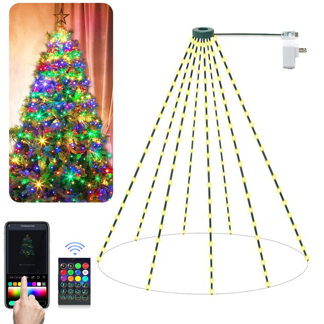 160 LED Electric Christmas Tree Lights Ring Dazzler Outdoor Remote