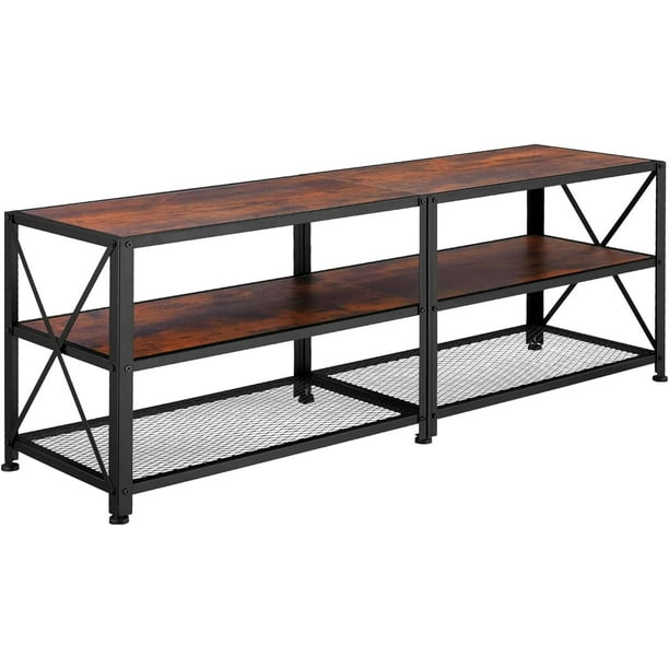 Mueble para TV Bluelander, Estante Organizador de 3 Niveles, Moderno, Ideal para Pantallas de 60 pulgadas, Café