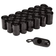 thumbnail image 1 of 20 rollos (300 unidades, negro) de bolsas para excrementos de perro con dispensador, bolsas para excrementos de mascotas, bolsas para excrementos de perro con dispensador y clip para correa, sin perfu, 1 of 5