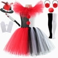 thumbnail image 2 of Disfraz de payaso asesino aterrador para niñas, vestido con tutú de Joker para Halloween, disfraz de payaso aterrador, vestido de fiesta de carnaval elegante para niños, 2 of 5