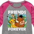 thumbnail image 3 of The Lion King - Simba Pumbaa, & Timon - Best Friends - Toddler & Youth Girls Raglan Graphic T-Shirt, 3 of 4