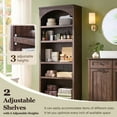 thumbnail image 4 of SinCiDo Tall Arched Bathroom Storage Cabinet with Adjustable Shelves, 5-Tier Bathroom Cabinet for Bathroom, Kitchen, Living Room, Brown, 4 of 7