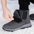 thumbnail image 5 of Gyexs Mens Snow Boots Winter Shoes for Women 2025 Platform Couples Winter Warm Slip On Mid Top Boots Z02 Grey Size 9, 5 of 9