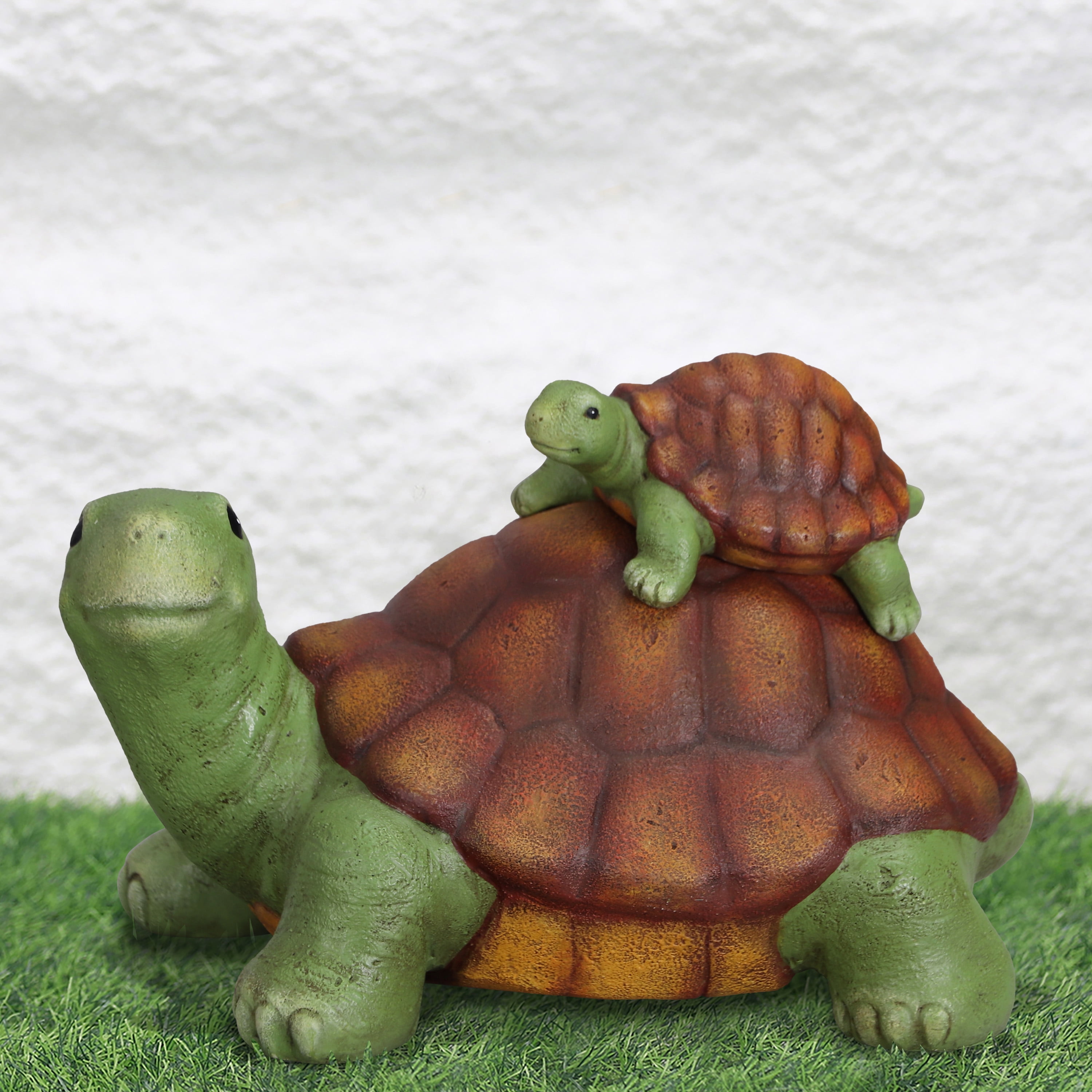 Mainstays Outdoor Turtle and Baby Garden Statuary, 9.25 in L x 6 in W x 6 in H