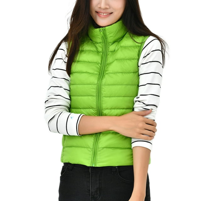 Innerwin Doudounes Manches Longues Gilet Matelassé Col Montant Chaud Vert TP