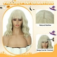 thumbnail image 3 of Phocas Short Bob Wigs for Women Wavy Wig Synthetic Blonde Wig with Bangs, 3 of 8