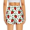 thumbnail image 4 of Workout Shorts for Women - Cute Fragrant Strawberry 2 in 1 with Pocket Double Layer Shorts Elastic Athletic Gym Shorts, 4 of 7