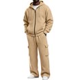 thumbnail image 2 of Ceisia Men's 2 Piece Tracksuit Full Zip Hooded Jacket And Elastic Waist Cargo Pocket Jogger Pants Casual Sweatsuit Set Gift, 2 of 9