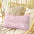 thumbnail image 4 of Christmas Pink Pillow Covers, Linen Long Throw Pillow Case, Xmas Reindeer Poinsettia Flowers Winter Holiday Pillow Protector Decorative Cushion Cover for Living Room/Bedroom 20" x 30", 4 of 8