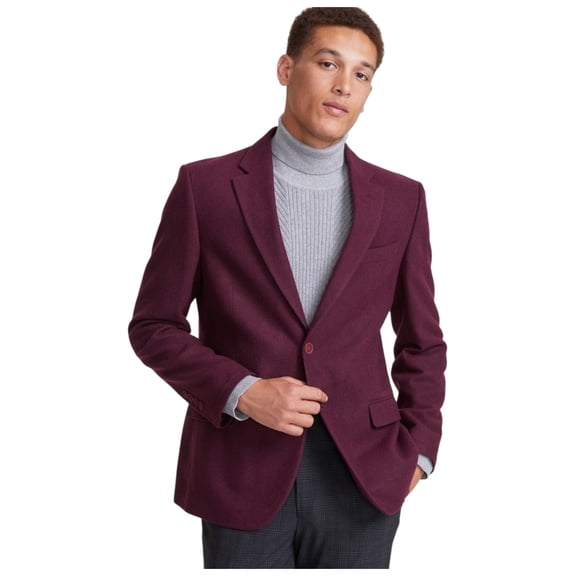 Nautica Mens Modern fit Sport Coat Blazer 40 R Burgundy Red Solid