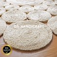 thumbnail image 3 of DN HANDICRAFT Round Jute Area Rug Living Room Rugs Hand Braided Circle Design White Dye Reversible Carpet (6x6 Sq Feet), 3 of 4