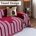 thumbnail image 3 of Jessy Home Sofa Covers Couch Cover Sofa Slipcover for Most Shape Sofas Multi-Function Furniture Cover for Pets Cats Dogs Home Decor 71"x 150"Red Wine, 3 of 9