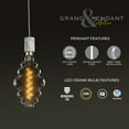 thumbnail image 5 of Bulbrite 810176 4W 2200K Beehive Shape Grand Filament LED Bulb with White Marble Pendant & String, Clear, 5 of 7