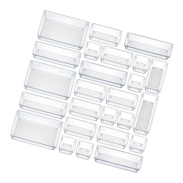 Juego de 25 de cajones de maquillaje transparente Baoblaze Organizadores de cajones