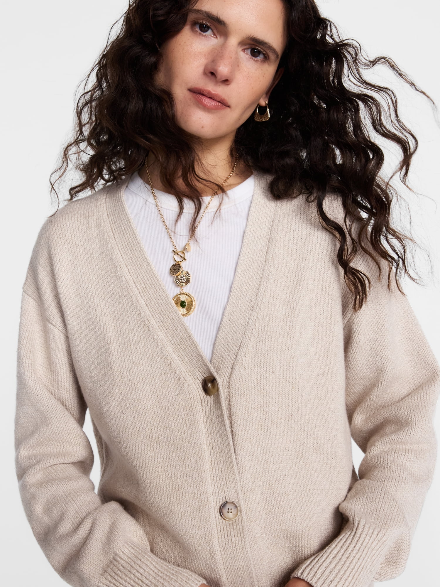 Scenario Women's Button Front Lightweight Cardigan, Sizes XS-XXXL