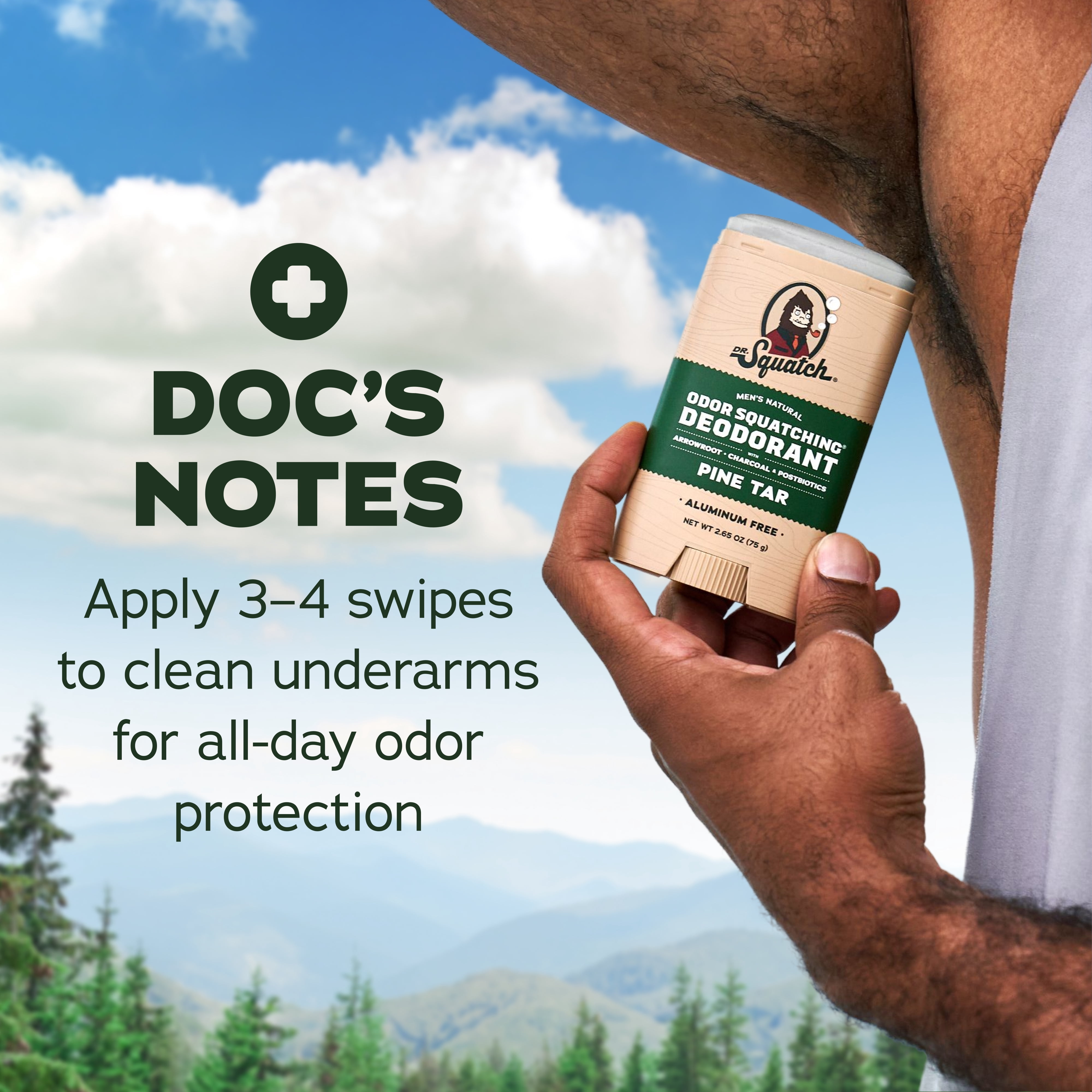 Dr. Squatch, Natural Deodorant for Men, 2.65 oz, Pine Tar