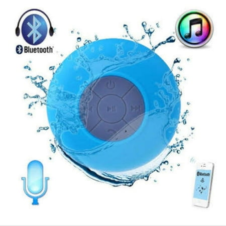 Blu etooth, Waterproof Shower Speaker, Skip & Back Buttons, Blue