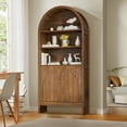 thumbnail image 6 of Arched Bookcase with Doors, 5-Tier Tall Bookshelf with Storage, Farmhouse Display Storage Cabinet for Living Room,Office, 6 of 6