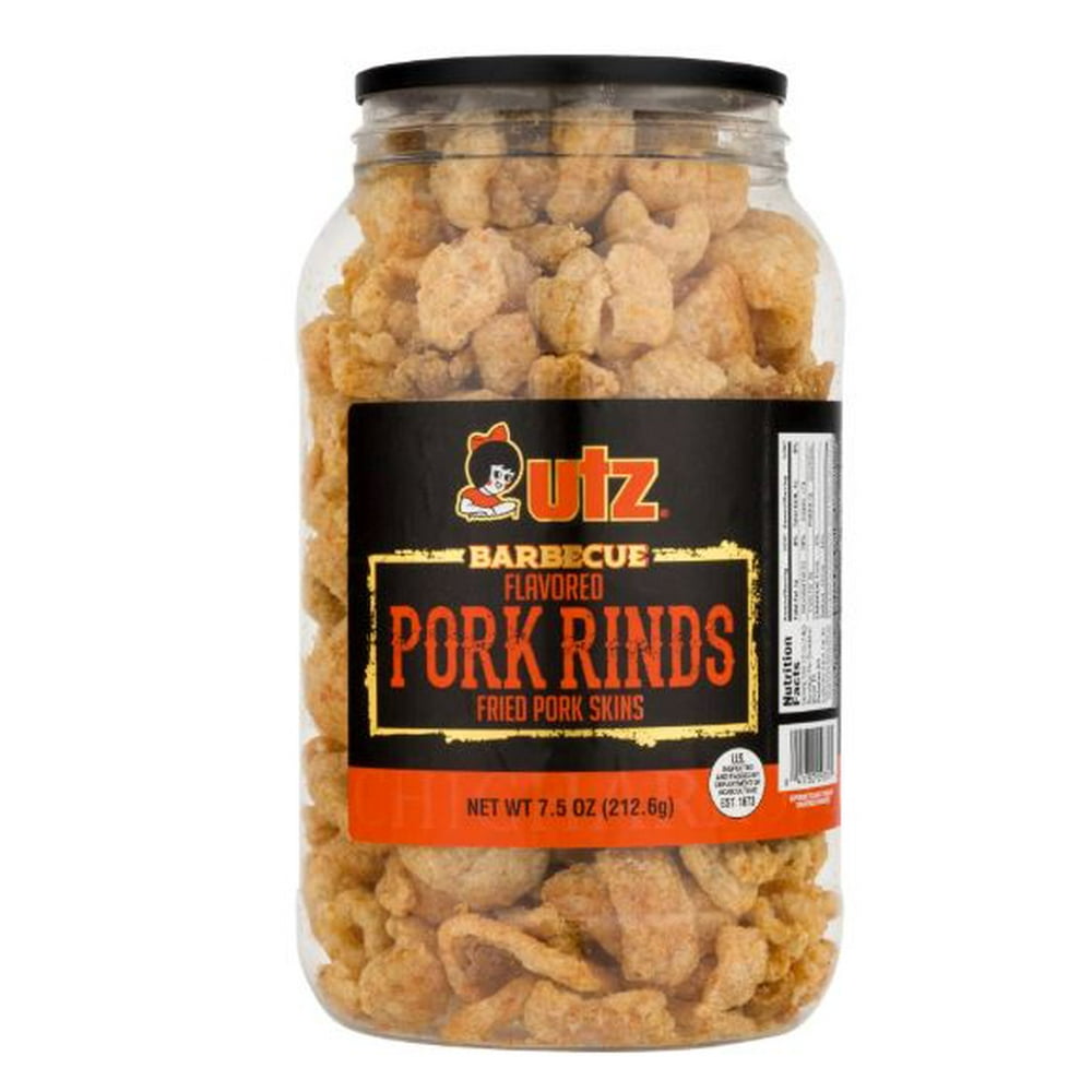 Utz Pork Rinds, Barbecue, 7.5 oz Barrel