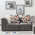 thumbnail image 3 of COMIO  Valentine's Day Pillow Covers Set of 2 Various Red Black Hearts Decor White Throw Pillow Covers Valentine's Day Cushion Case Decoration for Sofa Couch, 3 of 6