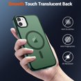 thumbnail image 6 of AMAGA for iPhone 11 / iPhone XR Case [Compatible with Magsafe] Translucent Matte Magnetic Phone Cover, Military Grade Drop Protection Shockproof Phone Cover, Forest Green, 6 of 7