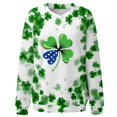 thumbnail image 4 of Plebaso Chandail en Molleton de la Saint-Patrick pour Femmes Imprimé Trèfle Col Rond Manches Longues Chandail P-5TG, 4 of 4